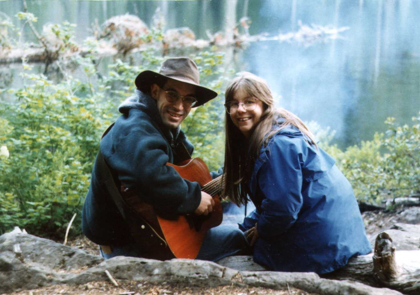 Jeanne & Gerard w/ guitar in Mt. Hood Nat'l Forest